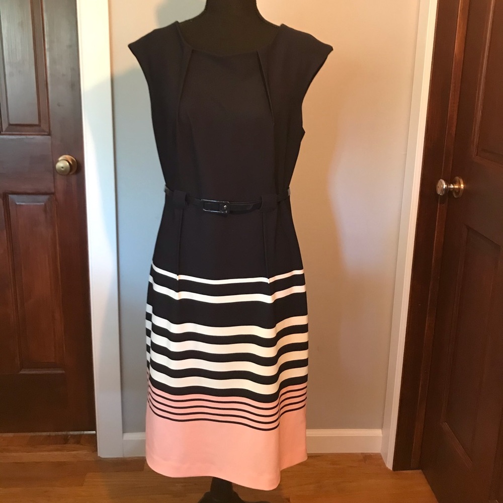 Beautiful ILE New York Navy & Pink Striped Dress🌸